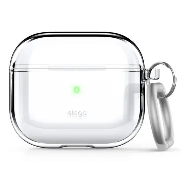 elago Silicone Case Compatible with AirPods 3 Case Cover - Carabiner Included, Supports Wireless Charging, Shock Resistant, Full Protection (Lavender)