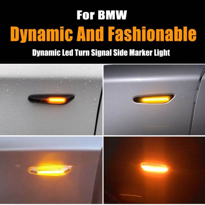 2ชิ้นสำหรับ-bmw-led-dynamic-ด้านข้างสัญญาณไฟเลี้ยวไฟกะพริบต่อเนื่องสำหรับ-e90-e91-e92-e93-e60-e87-e46-e82ไม่มีข้อผิดพลาด