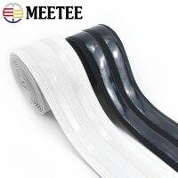 [Hot Sale] Meetee 2/4เมตร5เซนติเมตร BlackNylon โพลีเอสเตอร์ลื่นซิลิโคนวงยืดหยุ่น DIYSewing กางเกงเข็มขัดยืดวง EB038