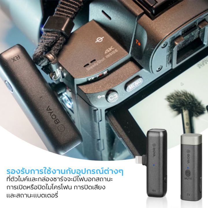 ไมโครโฟนไร้สาย-boya-by-wm3d-2-4ghz-wireless-microphone-ไมค์ไร้สาย-ไมค์ไลฟ์สด-ไมค์มือถือ-ไมค์กล้อง-แบบติดปกเสื้อ-ขนาดเล็ก