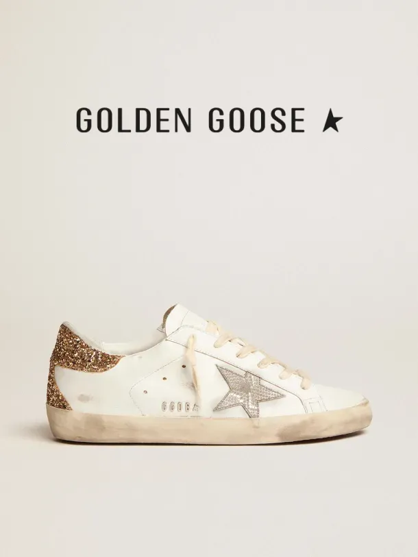 Original Golden Goose Super-Star sneakers with snake-print silver