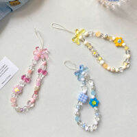 2022 Heart Cute Chain Mobile Bowknot Beaded Cartoon Women Phone Rope Korean Sweet Flower