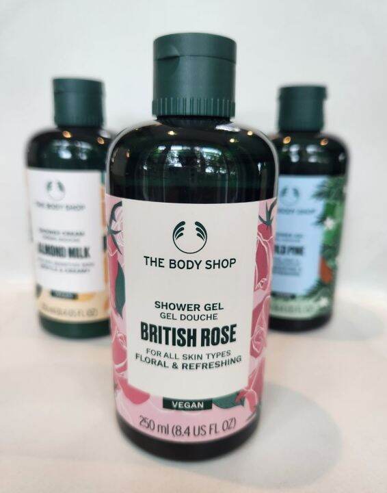 แพ็คคู่-the-body-shop-british-rose-shower-gel-250-60-ml-เดอะบอดี้-ช็อป-บริทิช-โรส-เจล-ออร์แกนิค-250-60-มล