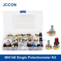 20 Set WH148 Single Potentiometer Kit B5KB10KB20KB50KB100K 15mm with knobs Single Potentiometer Linear Taper Rotary 3Pin+ Cap