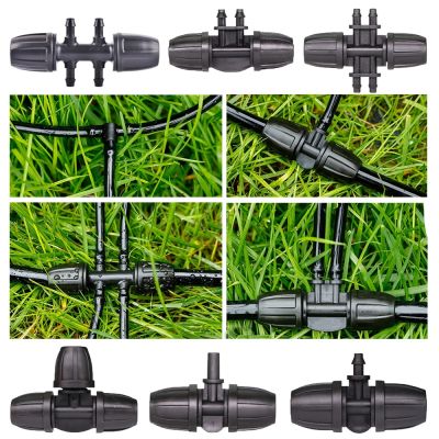 ❃ Garden Irrigation Sprinkler Connector Double Barb Tee Elbow Eng Plug Pipe Joint 8/11 4/7mm Hose Lock Watering Fitting