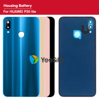 Yeesite อะไหล่สำหรับหัวเว่ย Nova 3e ปกหลัง P20 Lite ด้วยกล้องเลนส์แก้วประตูด้านหลังที่อยู่อาศัยกระจกด้านหลัง