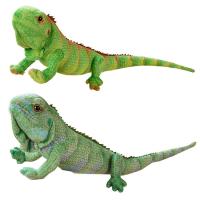 Plush Realistic Iguana Animal Figurines Reptile Animal Figures Doll Soft Cartoon Cushion Pillow Gifts for Children Kids Boys Girls pretty