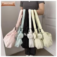 JINXUANE กระเป๋าใส่เงิน กระเป๋า Crossbody สีทึบทึบ ผ้าใบแคนวาส ถุงเมฆ แฟชั่นสำหรับผู้หญิง จุได้มาก กระเป๋าโท้ท สำหรับผู้หญิง