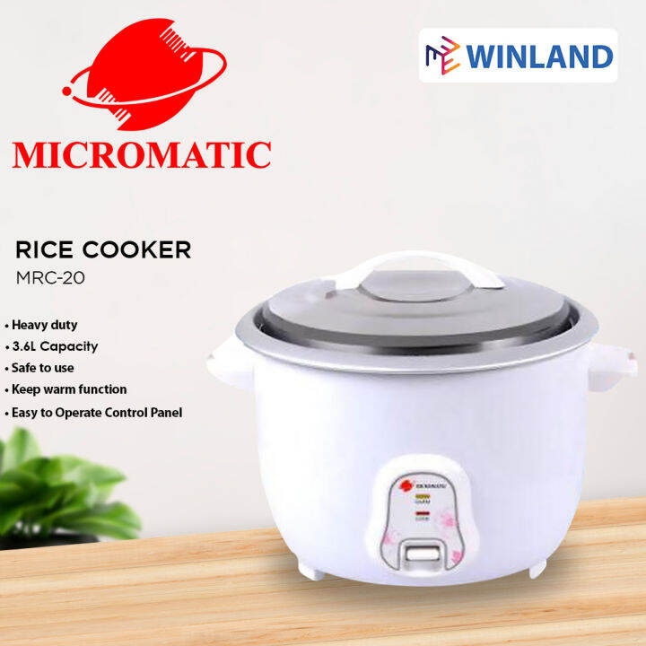 MICROMATIC by Winland 3.6Liters Capacity 20Cups Heavy Duty Rice Cooker ...