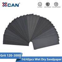 XCAN 14pcs Sandpaper Wet Dry Sanding Paper Grit 120-3000 Sand Papers for Wood Metal Abrasive Polshing Tool