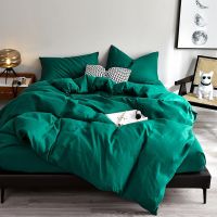 Bonenjoy Bedding Set Quen Size Duvet Cover Sets Double Bed Sheets Solid Green Color Nordic housse de couette Bed Sheet Set