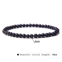 4 mm Natural Snowflake Jaspe Stone Bracelets Men Polished Beads Bangle Women New Simple Pulsera Jewelry Handmade Elastic Bracele