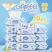 GAIFEEL Set 10 gói 800 khăn giấy ướt khăn ướt cao cấp tiện lợi dễ sử dụng