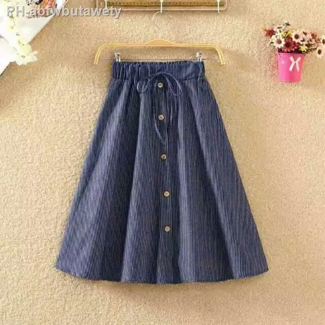 Korean denim maxi skirt maong skirt long maong skirt | Lazada PH