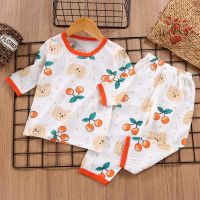 Childrens Pajamas Three-quarter Sleeves Boys Girls Home Clothes Baby Suit Baby Cotton Clothing Set Kids Clothes