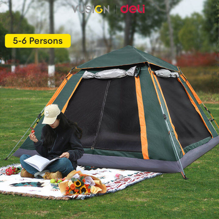 Vusign 3/4/5/6 People Tents For Camping Waterproof Automatic Camping ...