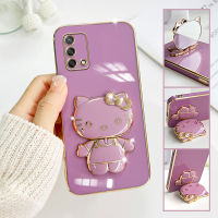 (พร้อมส่งจากไทย) เคส iPhone เคสขอบทอง+ขาตั้งกระจกคิตตี้ 6 6+ 7/8/SE20 7+/8+ 11 12 12Pro 12ProMax 13 13Pro 13ProMax 14 14Pro 14ProMax