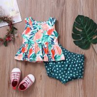 New Baby Girl Clothes Set Baby Clothes 2 Pcs Sets Print Sleeveless Tops+briefs Cotton Summer Baby Sets Infant Girl Clothes 0-18M Flash Cards Flash Car