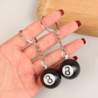 Creative Billiards 8 Key Chain Luck Number Key Ring Gifts For Snooker Sports Fans Fashion Bag Pendents Car Key Holder Key Chains