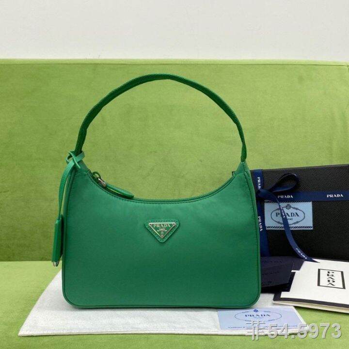Prada hobo Nylon Shoulder bag VIP Green . Lazada PH