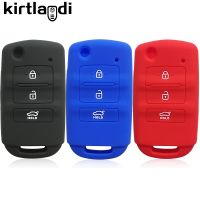 wenminr Silicone Key Cover Shell Keyless Cover for Kia K900 K9 K7 Sorento Cadenza 3 Button Remote Auto Accessories Protection Fob Jacket