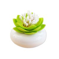 Cotton Swab Holder Flower Design Storage Container Toothpicks Organizer Tube with Dust Cover