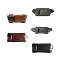 Men Waist Fanny Pack Money Belt Shoulder Bag Vintage Sports Travel Crossbody Chest Purse Phone Holder Solid Color Hip Bum Bag