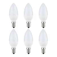 【✆New✆】 gaqiugua6 6ชิ้นเชิงเทียนหลอดไฟโคมไฟ Led 2700K Ac220-240v 470lm E14 3W สีคูลไวท์