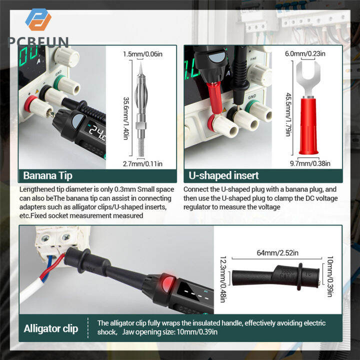 มัลติมิเตอร์แบบดิจิทัล-pcbfun-จำนวน6000-a3008อัจฉริยะเครื่องทดสอบแรงดันไฟฟ้าแบบไม่สัมผัสปากกาตรวจจับแรงดันไฟฟ้ากระแสสลับแบบไม่สัมผัส