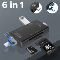 6 In 1 USB C Multi Card Reader OTG Flash Drive Cardreader Adapter USB 2.0 Type-c To SD Mini Phone Adapter Converter All In One