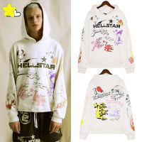 Graffiti Star พิมพ์ hellstar hoodie ผู้ชายผู้หญิง1:1คุณภาพสูงผ้าฝ้าย pullovers hooded หลวมสบายๆแฟชั่น sweatshirets