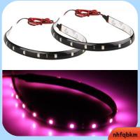 NHFQBKM 8pcs คุณภาพสูง ใหม่ มอเตอร์ไซค์ DC 12V 30 ซม. 15 LED SMD ยืดหยุ่น กันน้ำ ไฟ LED ติดรถยนต์ สีม่วง