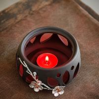 Aromatherapy furnace boiling device warming pot heating base cook tay Vermilion clay ceramic Cook Coffee candle tea