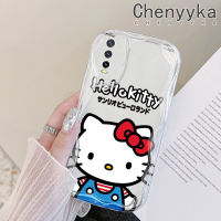 เคส Chenyyka สำหรับ VIVO Y20 Y20i Y20s Y12s Y20 2021 Y11s Y12A Y20T Y20S ม. Y20S เคสรูปการ์ตูนสีสันสดใสลายเฮลโลคิตตี้ขอบคลื่นเคสใสเนื้อครีมเคสมือถือซิลิโคนกันกระแทกป้องกันเลนส์กล้องเคสนิ่มแบบใส"