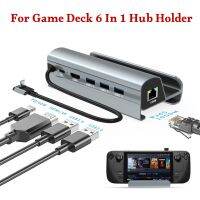 ZZOOI Docking Station For Game Deck 6 In 1 Hub Holder USB 3.0 Type-c Charger 4K HD-compatible TV/Display Connection Video Deck