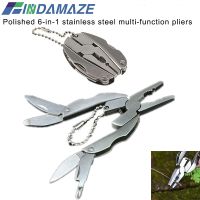 Polished 6 in 1 Stainless Steel Multi function Pliers Tool Set with Protective Sleeve Mini Steel Hammer Screwdriver