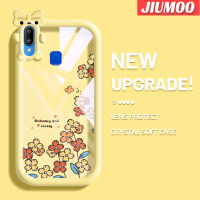 เคส JIUMOO สำหรับ VIVO Y91เคส Y95 Y91i แฟชั่นลายดอกไม้สวยงามสีสันสดใสน่ารักน้อยมอนสเตอร์เลนส์กล้องถ่ายรูปแบบนิ่มกันกระแทกแบบใสเคสมือถือเคสป้องกันซิลิโคนเรียบง่ายความคิดสร้างสรรค์โปร่งใส