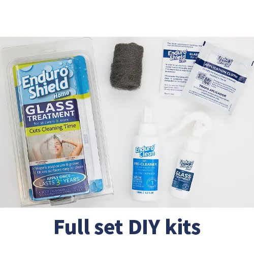 enduroshield home treatment 2 oz kit; for showers & more -one application  protects, makes glass easier to clean for 3 years. 