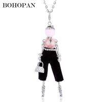 【CW】 Bohopan 2019 Women Fashion Jewelry Necklace Shine Rhinestone Doll Pendants Neck Chain High Quality Elegant collier femme Bijoux