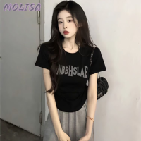 Molisa Fashion เสื้อครอป เสื้อยืด ชุดเซ็ทผู้หญิง เสื้อยืดคอกลม เสื้อยืด ผญสวย ๆ เวอร์ชั่นเกาหลี ผ้าคอตตอน ใส่สบาย เรียบง่าย 2023NEW WTX23903N4 37Z230912