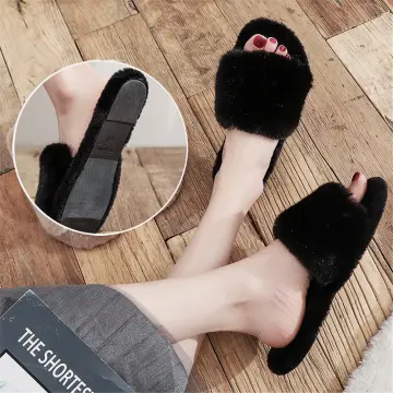 Furry slippers clearance online