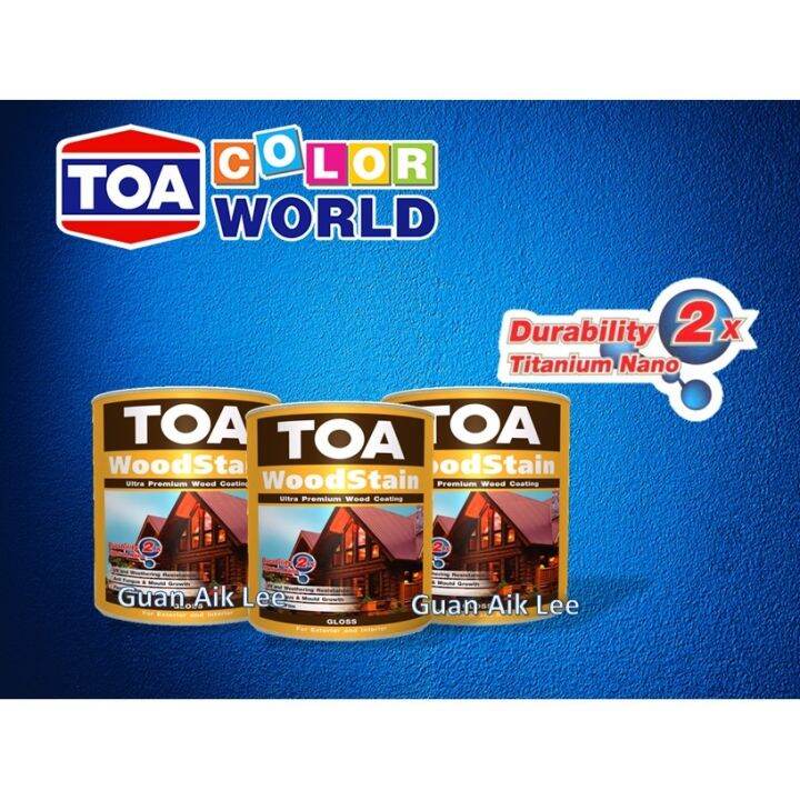 Promo Toa 1 liter Woodstain Interior Exterior Wood Gloss Paint shellac