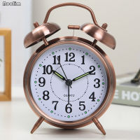 Digital Alarm Clock Creative Fashion Simple Mute Round Metal Portable Bedside Clock European Home Living Room Table Decoration