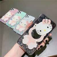 【จัดส่งฟรี】Tiktok ins กระจก แต่งหน้า เคสโทรศัพท์ hello kitty Realme C35 9i 9Pro C20 C17 C12 C15 C11 C3 C2 8 C21 C25 C21Y 7 5G pro 7i C25S 6 Pro 6i 5 Pro 5i 5S GT master 5G couple plating หมี TPU ซิลิกาเจล soft printing phone case