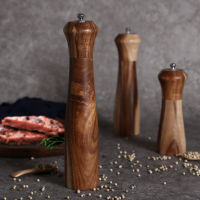 Manual Pepper Grinder Acacia Wooden Grinder Coarse Salt Pepper Multipurpose Seasoning Bottle BBQ Kitchen Grinding Tool Set