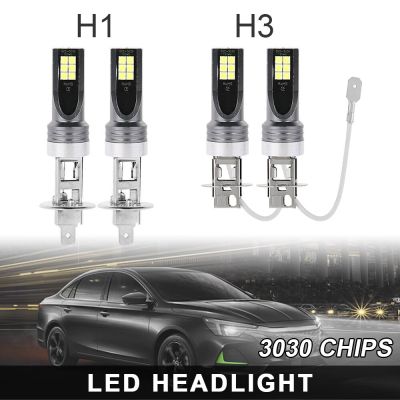 H1 H3 Car Headlight Bulbs Fog Light Canbus Super Bright LED Bulb 3030 12SMD 12V 6500K Daytime Running Light Auto Motorcycle Lamp Bulbs  LEDs  HIDs