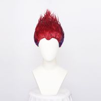 Ccutoo Synthetic Hair HUNTER×HUNTER Hisoka Cosplay Wig Anime Wigs Red And Purple Mix Color Heat Resistant + Wig Cap