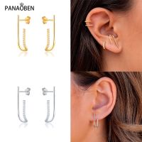 [Han ornaments] PANAOBEN 925เงินสเตอร์ลิงต่างหูสตั๊ดต่างหูเครื่องประดับ Fine เจาะ Hook Pendientes Brincos Bijou Arete ของขวัญ