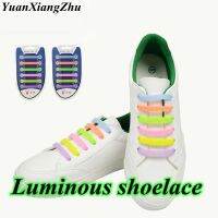 【HOT】✉❏ 12 pcs/Set Silicone up Fashion Shoelaces Flash Glowing Shoe Shoestrings Lazy No Tie Shoeslace L4