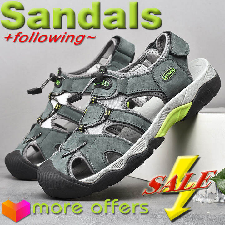 outdoor-genuine-leather-beach-sandals-non-slip-summer-shoes-large-size-rubber-soft-sole-cushioned-comfort-classic-men-s-shoes